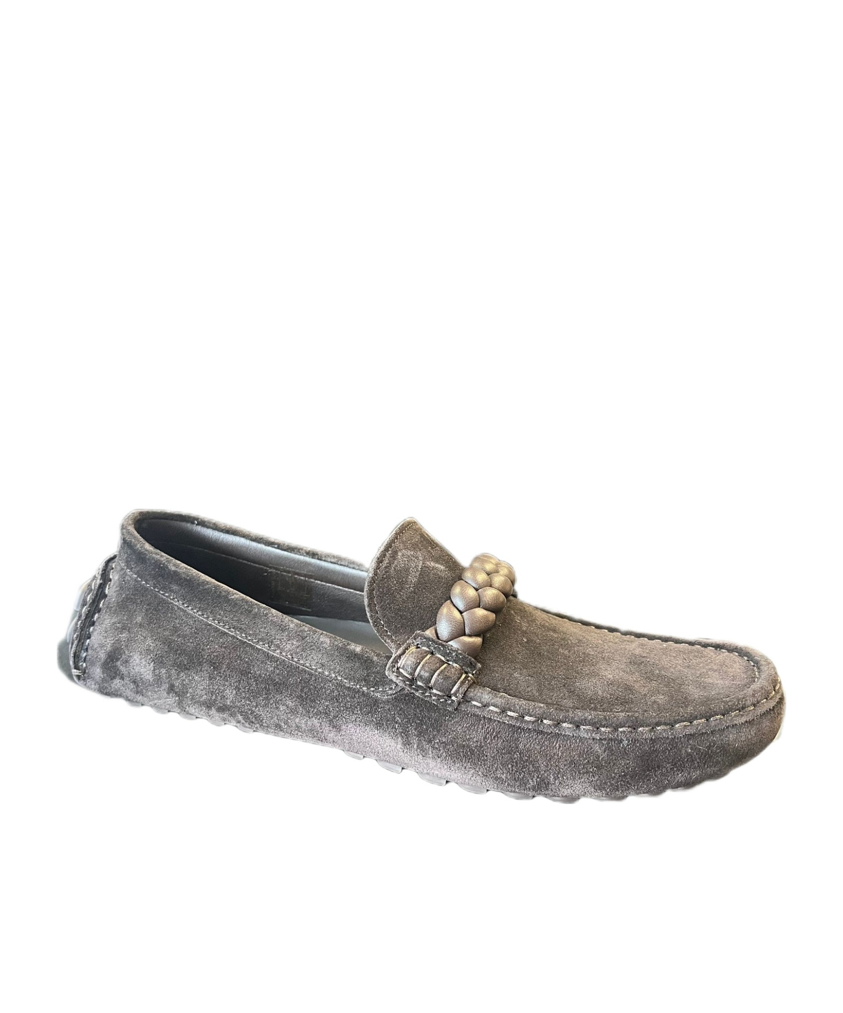 Gianvito Rossi Braided Suede Loafers
