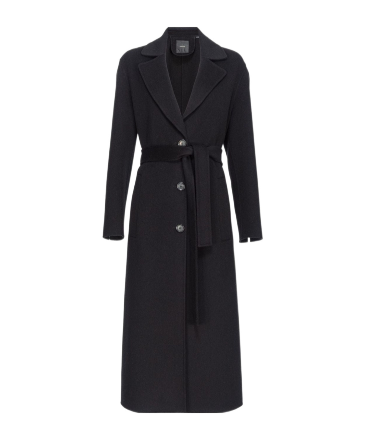 Shop Pinko Cornice Belted Coat In Black