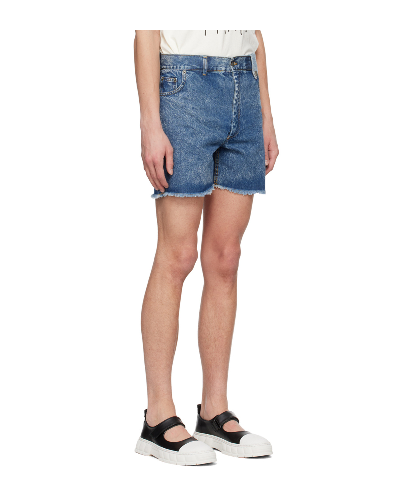 Egonlab Belt-loop Denim Shorts In Blue