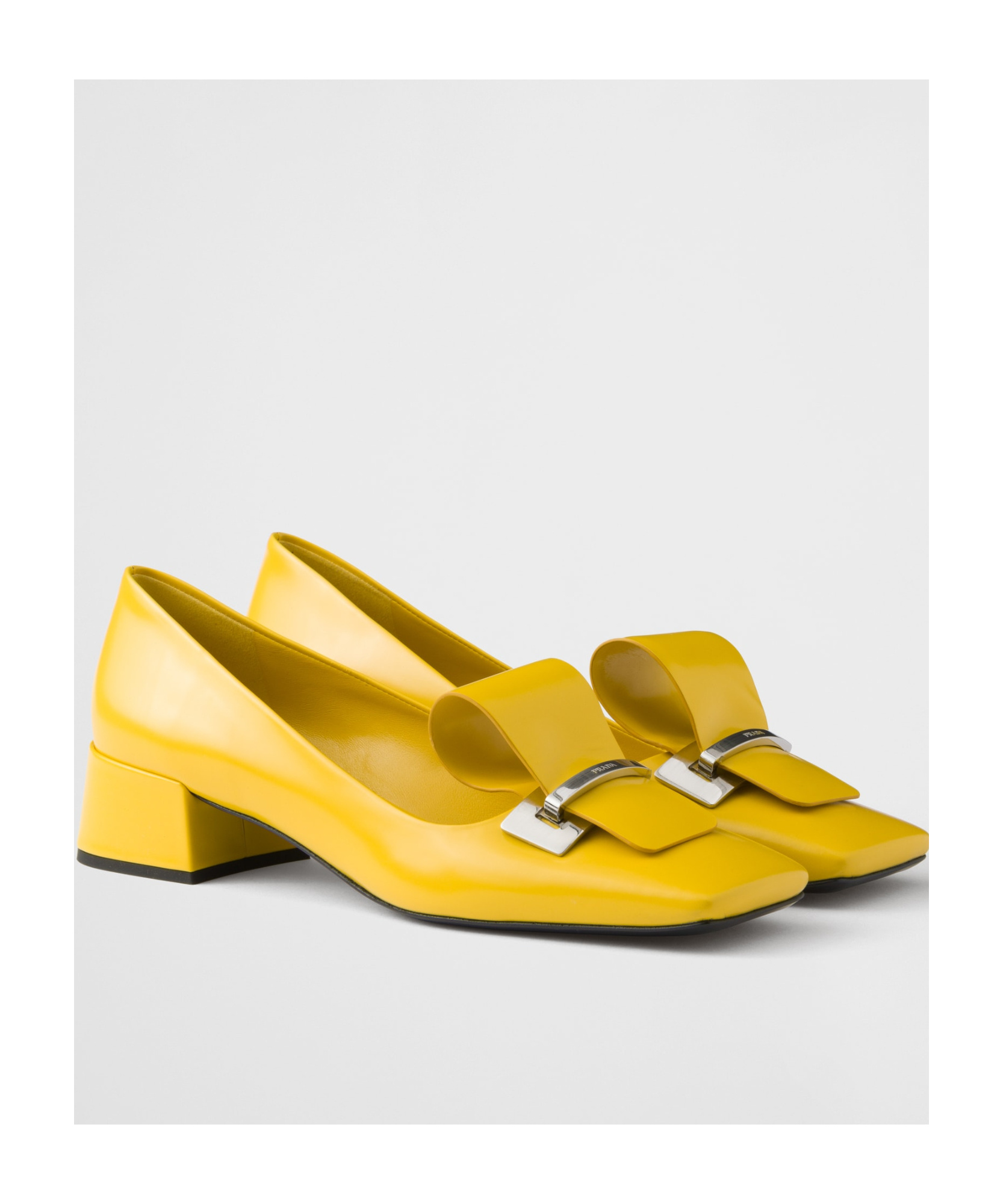 Prada Yelllow Slip On Pumps In Sunshine Yellow