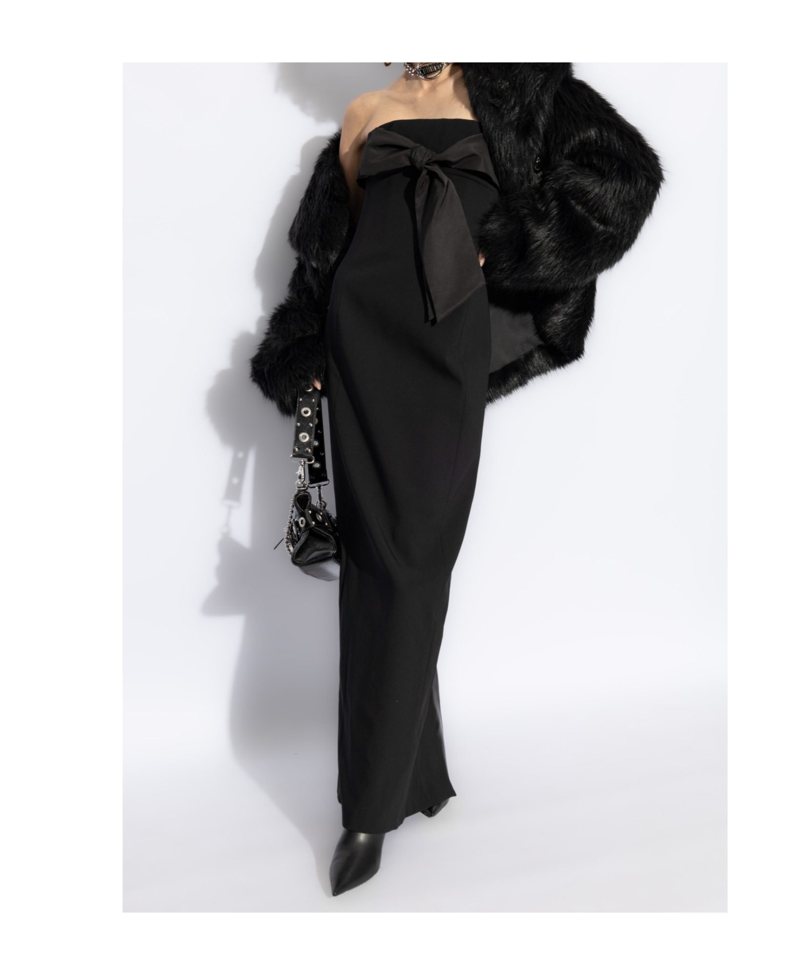 Dsquared2 Black Bow Corset Dress In Black