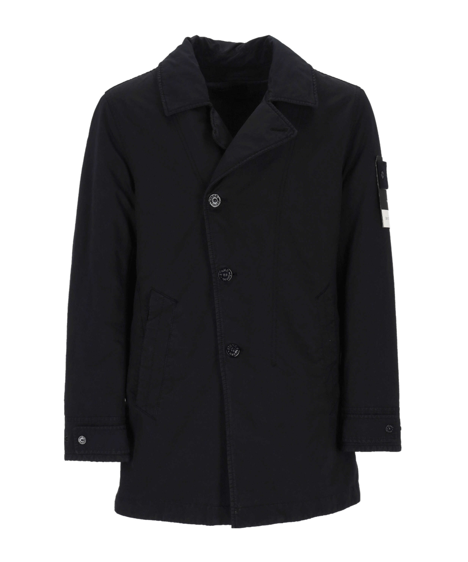 Stone Island Single-breasted Jacket In Blue