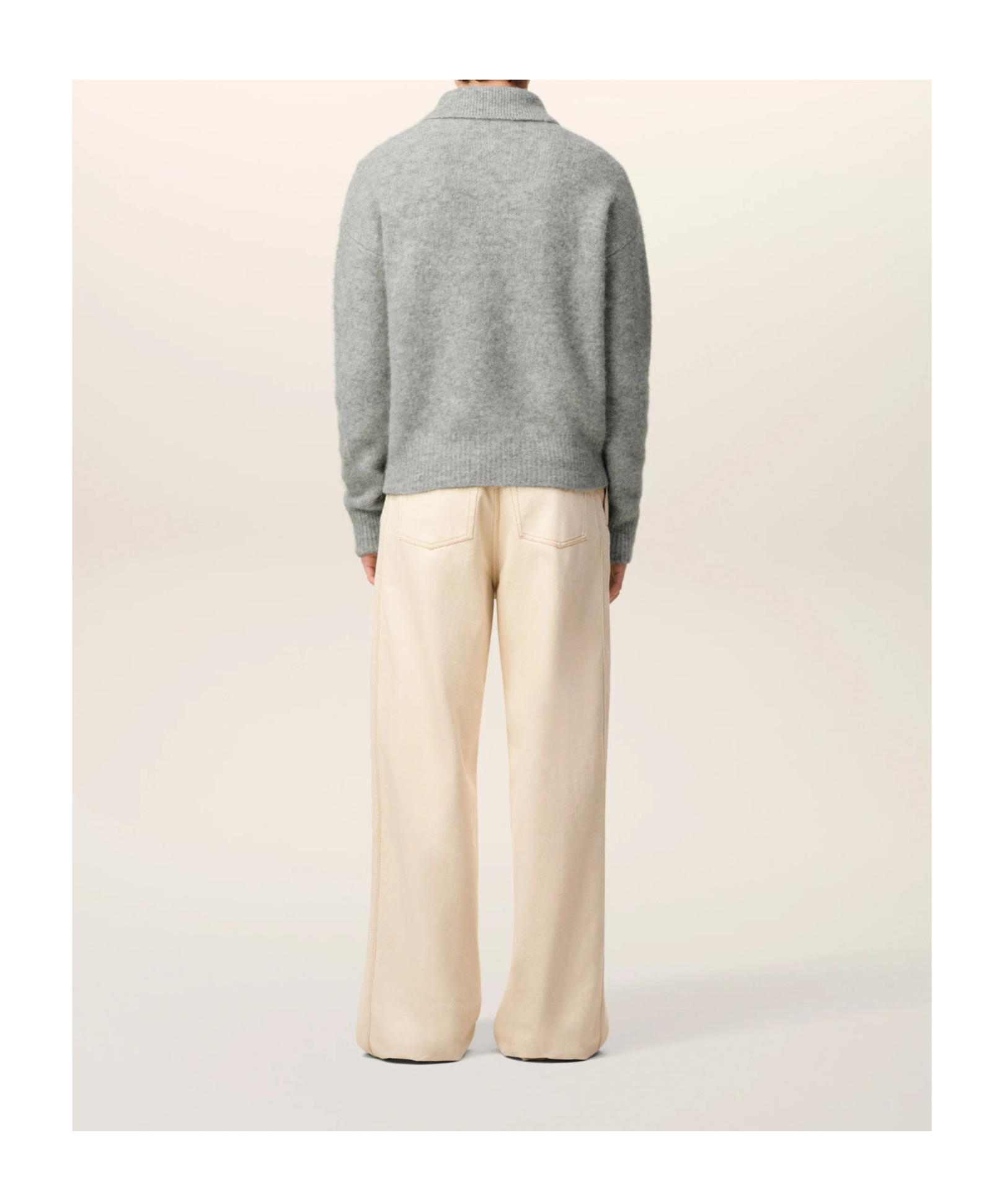 Ami Alexandre Mattiussi Ami Paris Grey Wool And Alpaca Polo Sweater Ami Paris In Gray