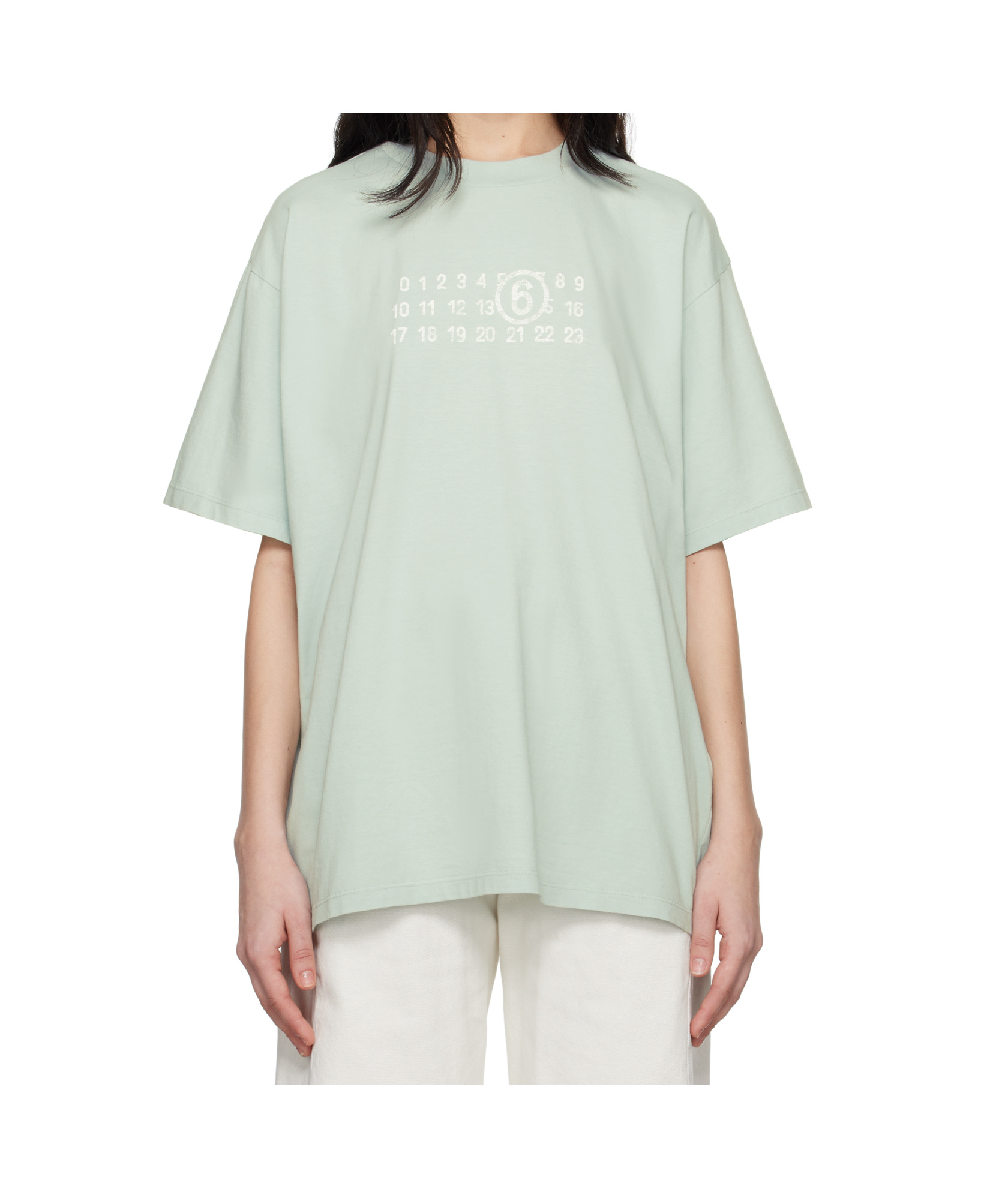 Shop Mm6 Maison Margiela Numbers-motif T-shirt In White