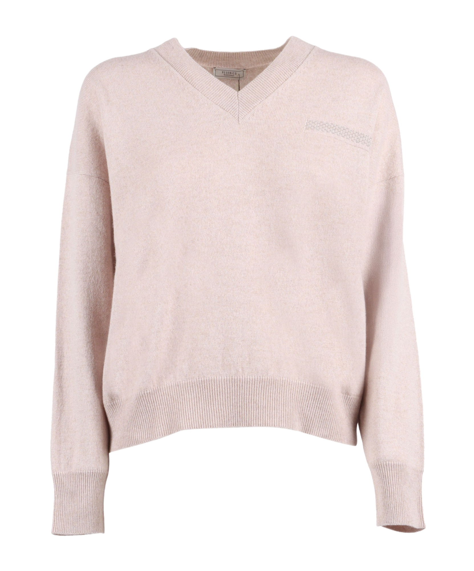 Peserico Relaxed Fit V-neck Knitted Sweater In Pink