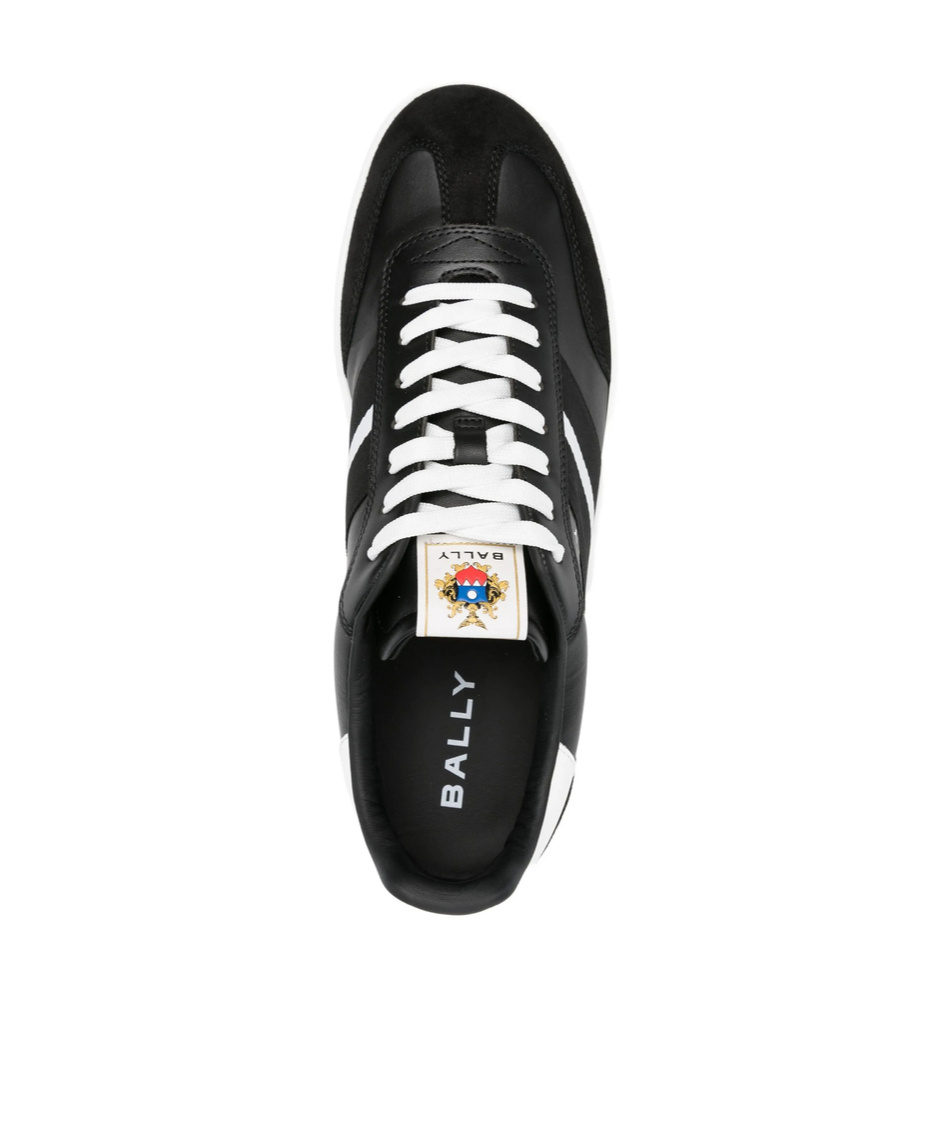 Bally Roget Leather Sneakers Contrast Sole In Black