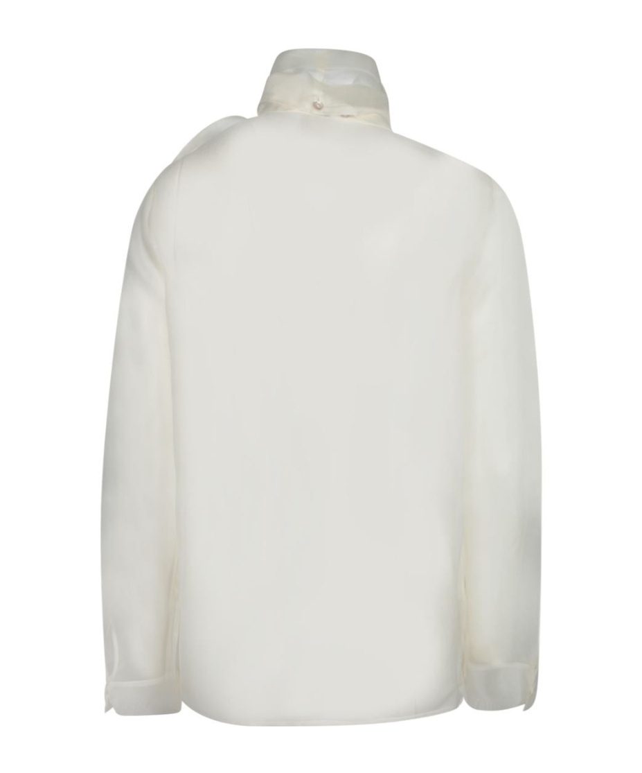 P.a.r.o.s.h Long-sleeved Translucent Blouse In White