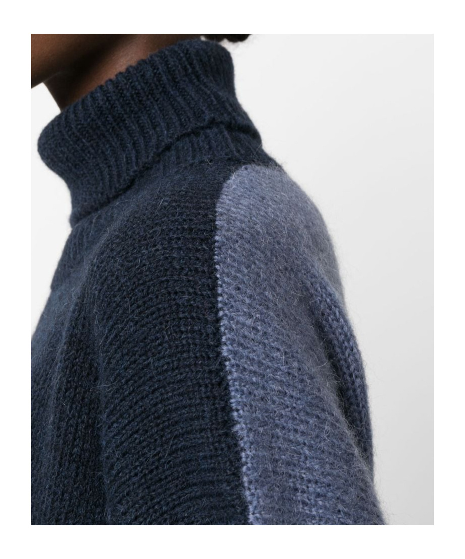ALYSI TWO-TONE ROLL-NECK JUMPER 