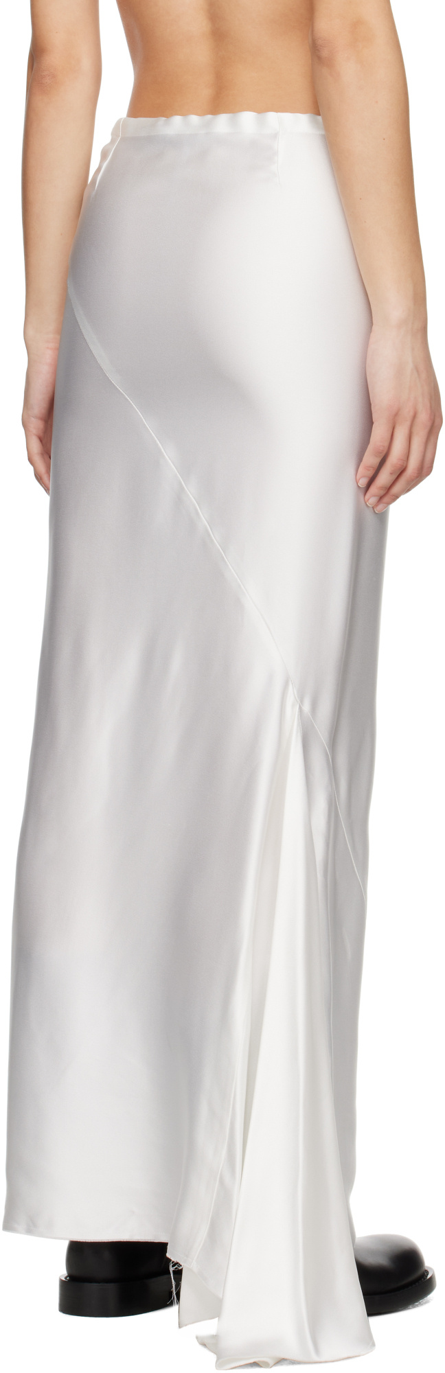 Ann Demeulemeester White Eveline Long Bias Maxi Skirt In White
