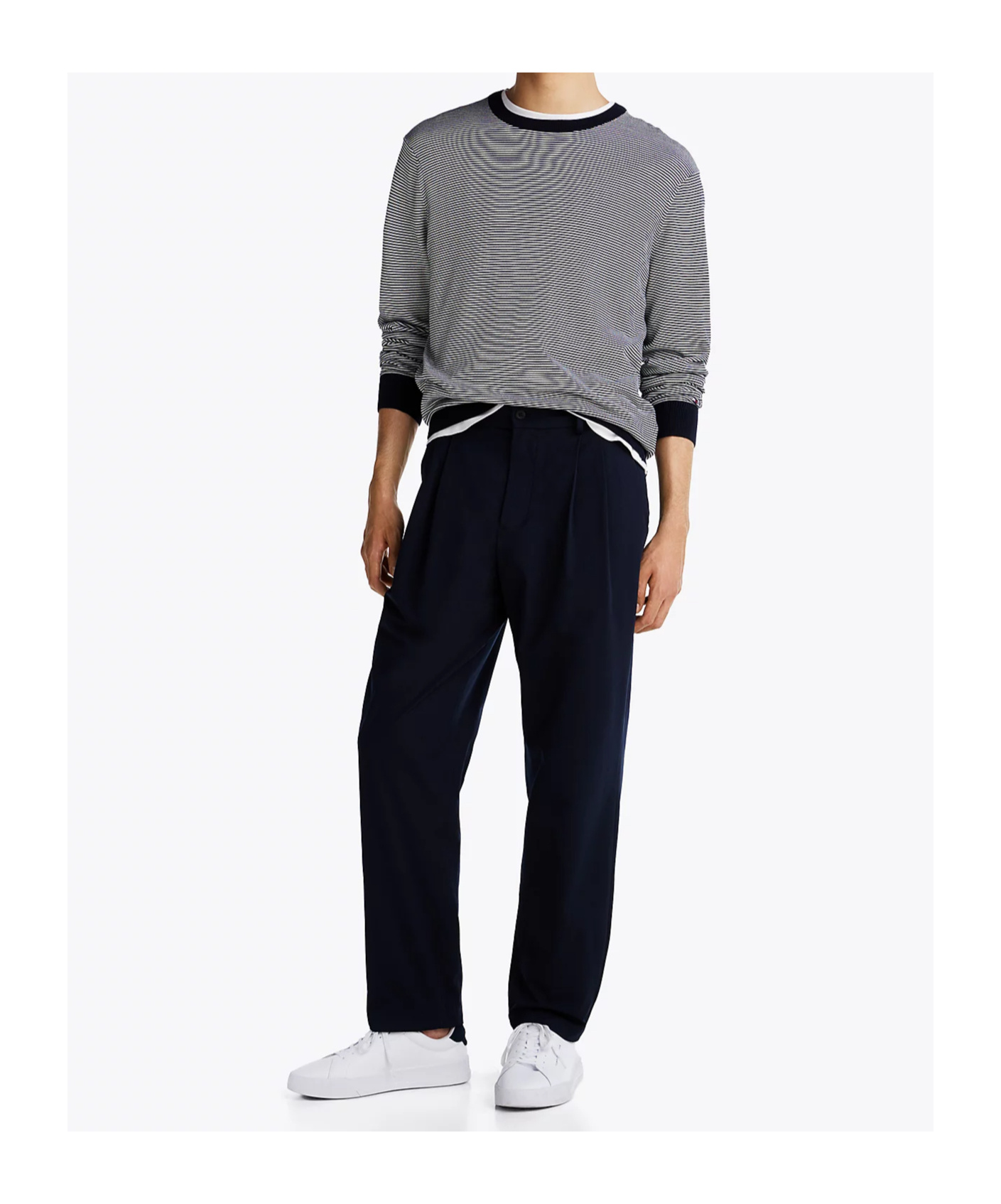 Shop Tommy Hilfiger Crew-neck Sweater In Black