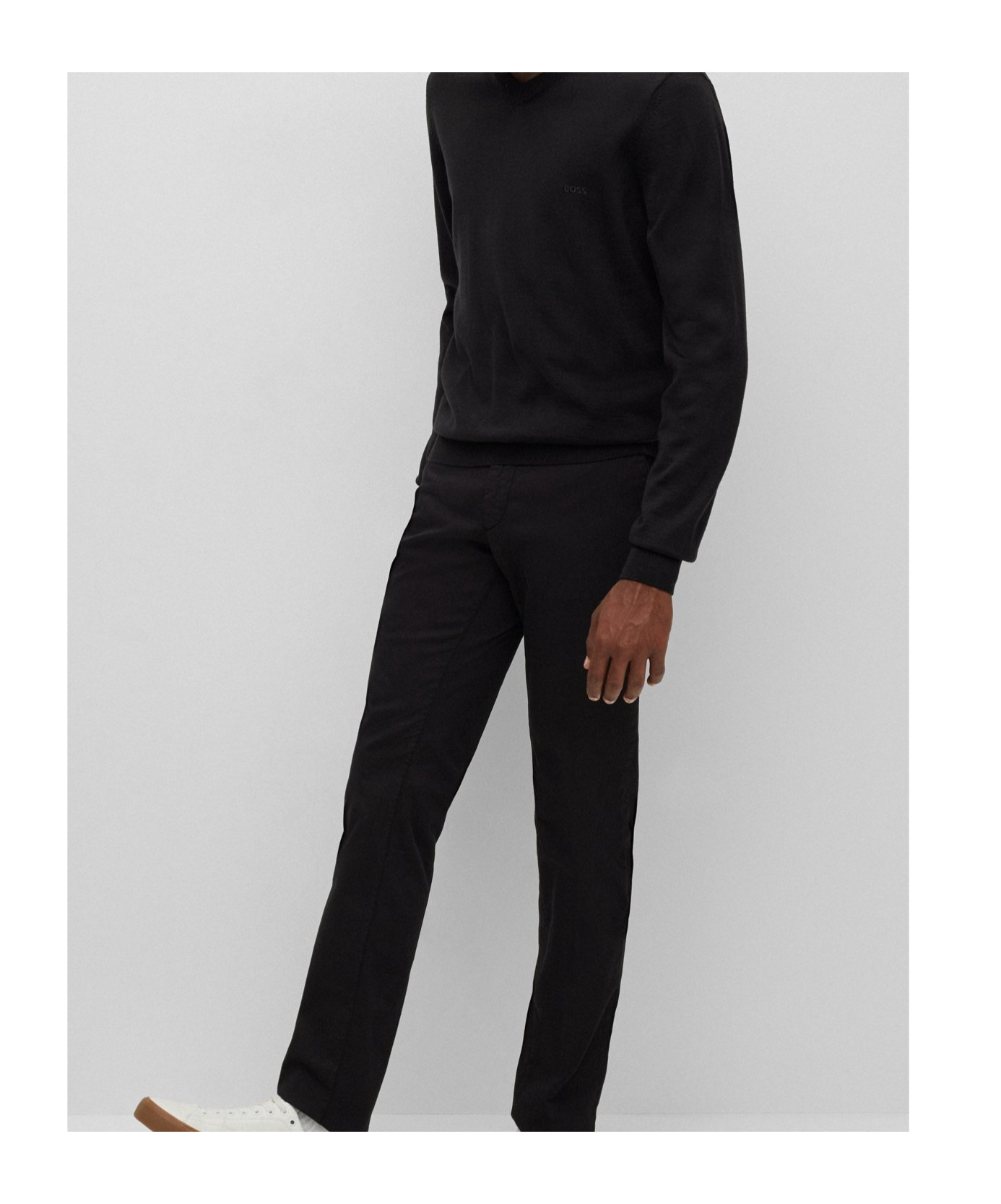 Hugo Boss Cotton-jersey Regular-fit Sweatshirt With Embroidered Logo In Black