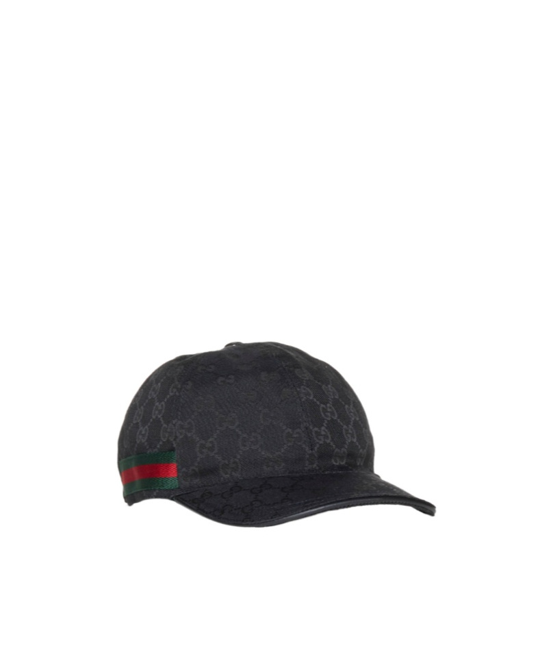 Gucci Cotton Blend Gg Hat With Web Ribbon In Blue