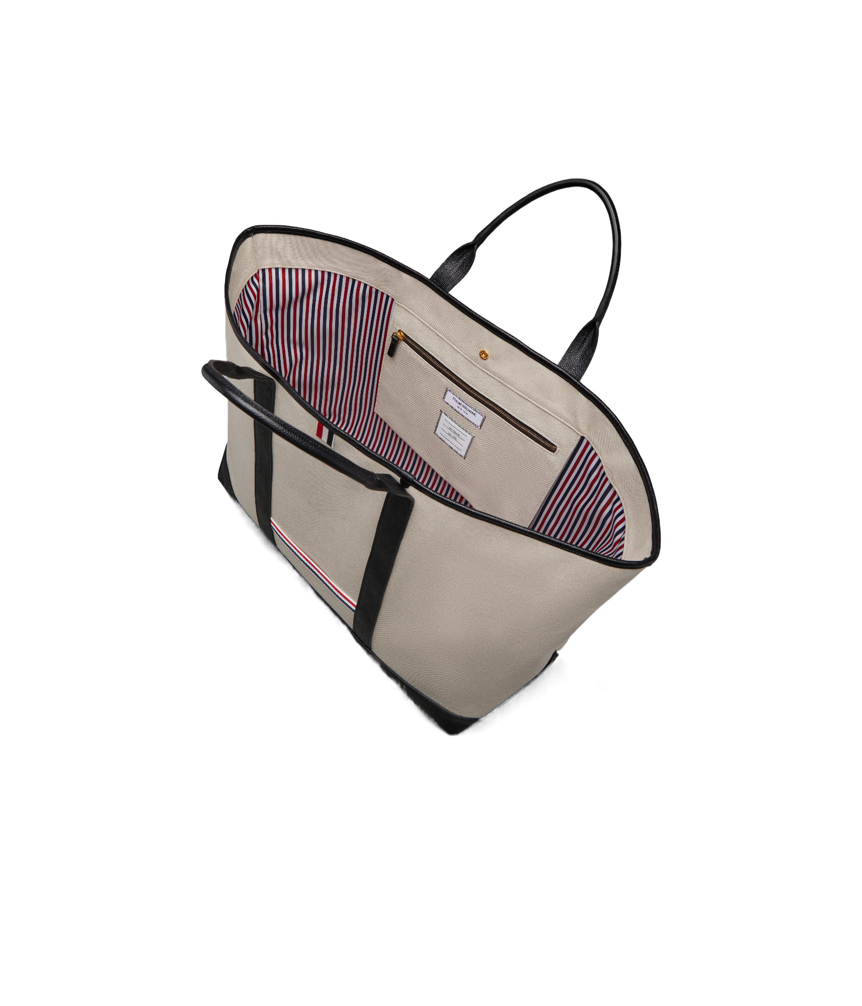 Thom Browne Rwb-stripe Tote Bag In Nude