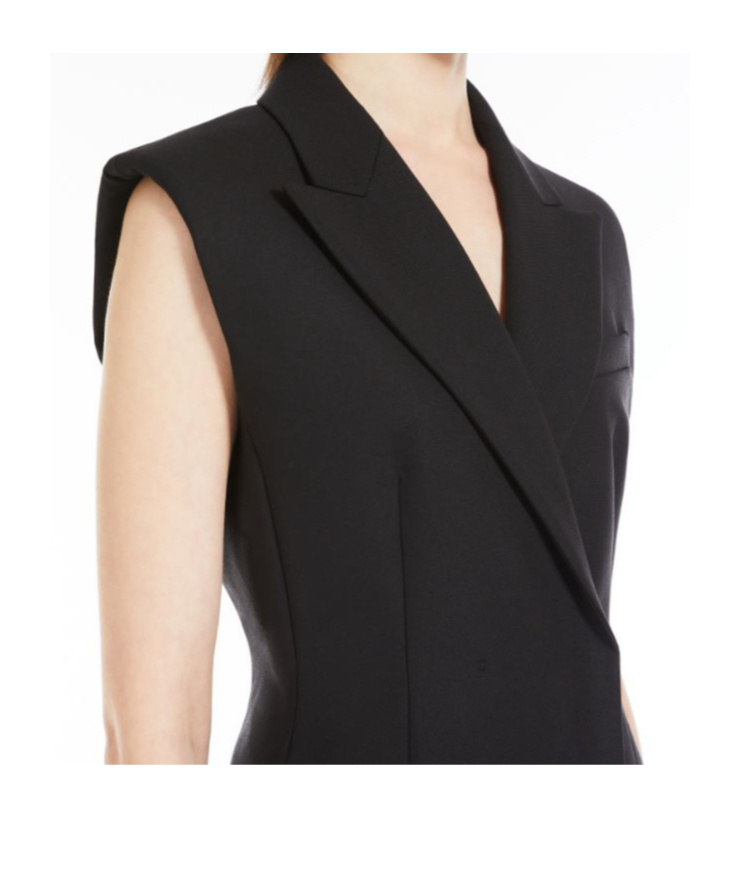 Sportmax Double-breasted Sleeveless Jacket In Black