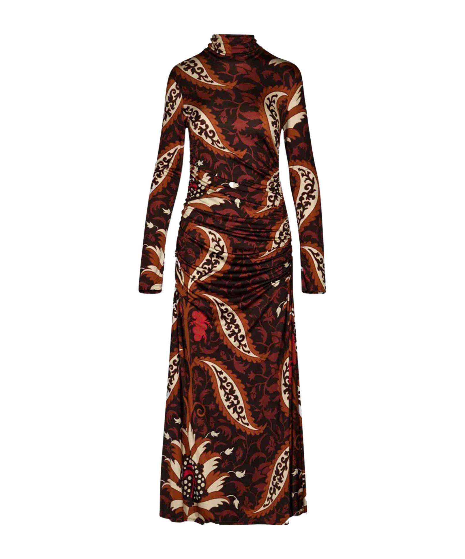 Johanna Ortiz Long Sleeve Dress In Brown