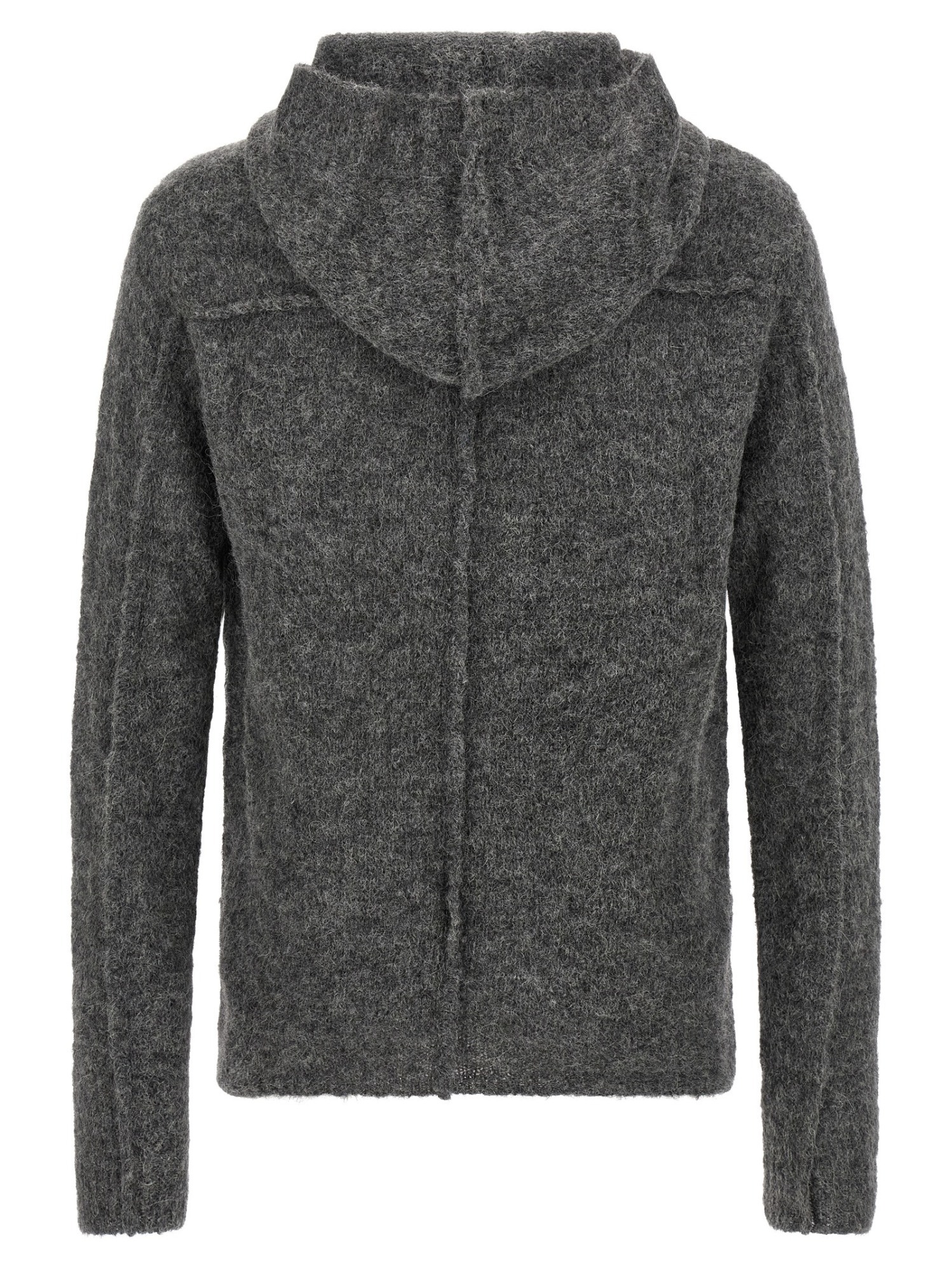 Thom Krom Textured Grey Alpaca Blend Hooded Sweater In Gray