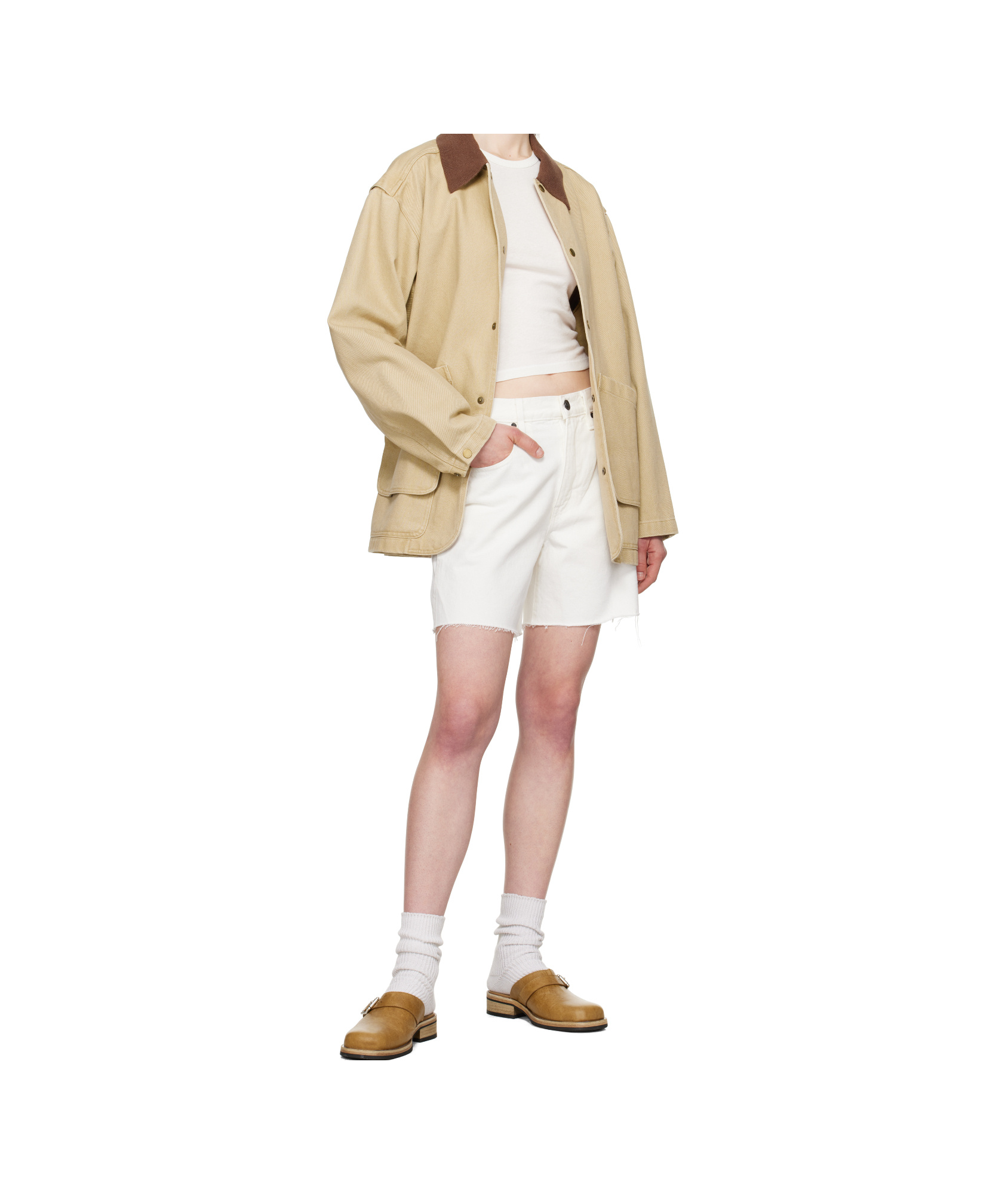 Slvrlake Sienna High-waisted Denim Shorts In White