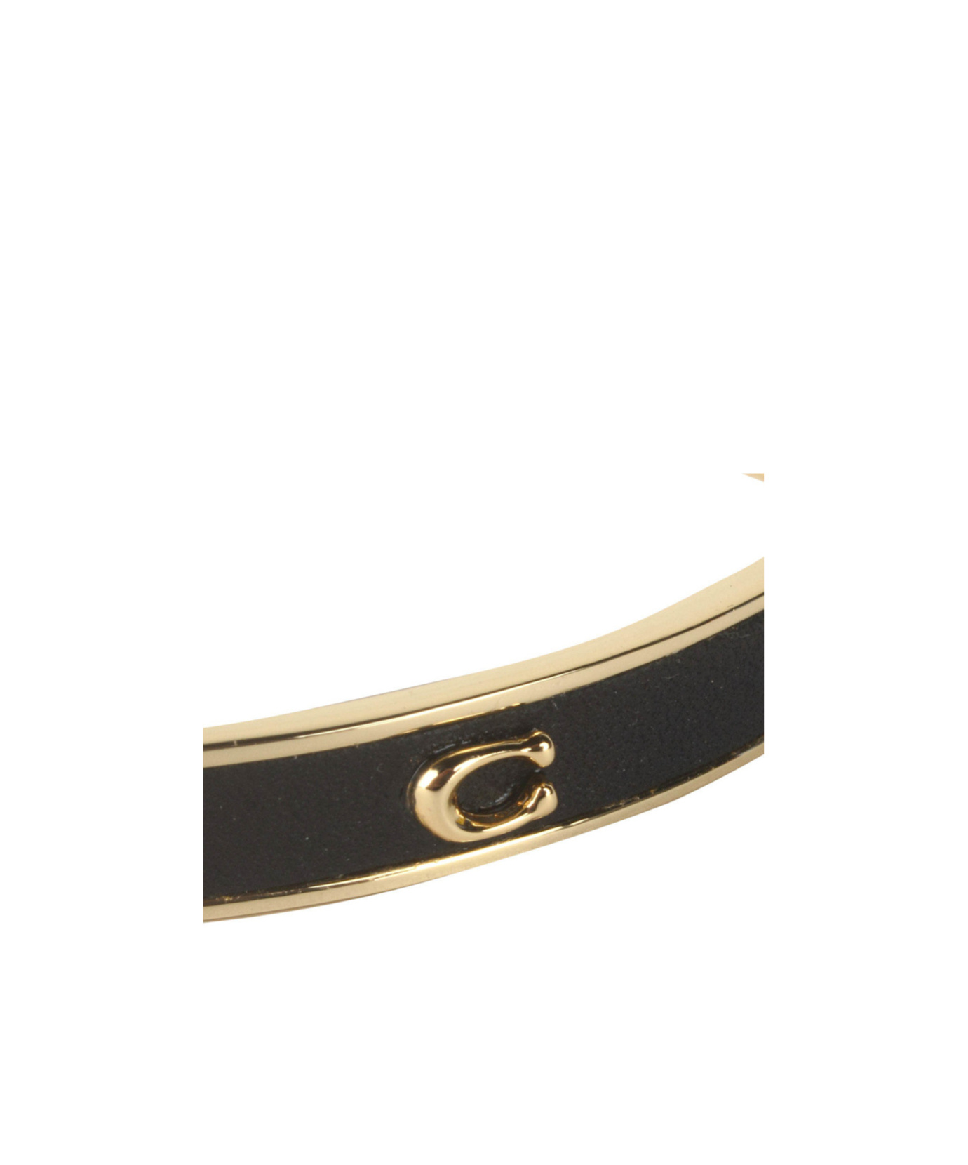 Shop Coach Hinged Logo Bangle Bracelet In Yellow