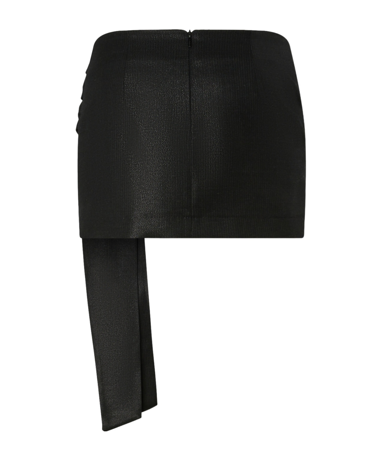 Pinko Bow-detail Draped Mini Skirt In Black