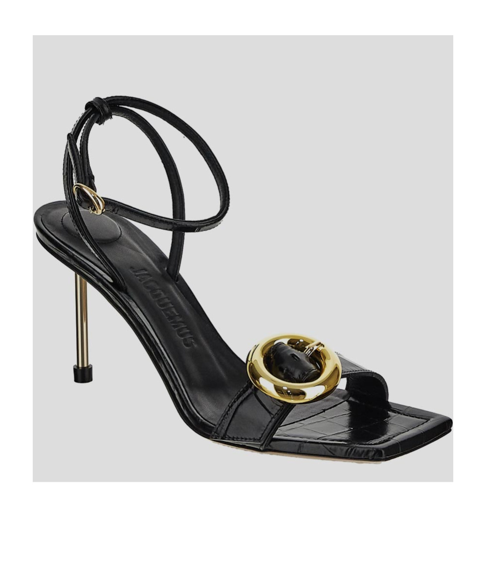 Jacquemus Les Sandales Regalo Circle Square Sling-backs In Black