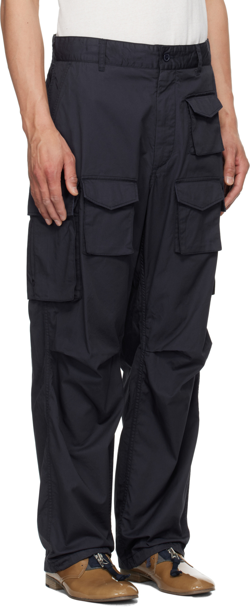 Engineered Garments Navy Fa Cargo Pants In Black