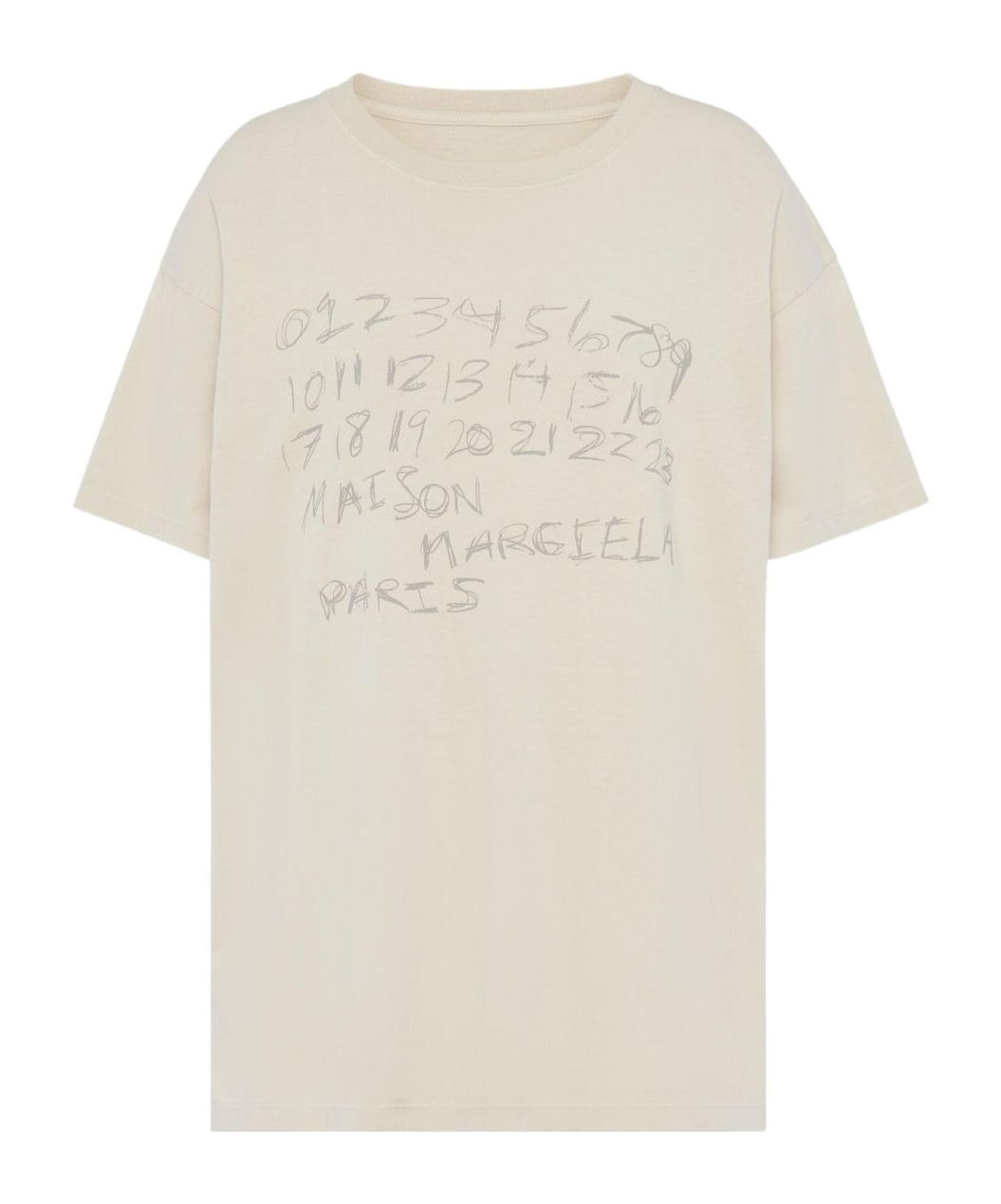 Maison Margiela Numeric Cotton T Shirt Graphic Print In Neutral