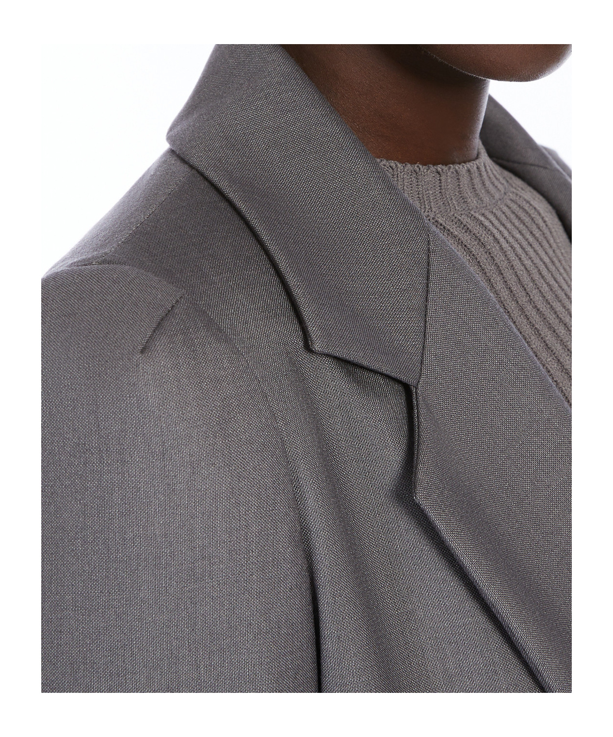 Max Mara Long-sleeved Suit Coat In Gray