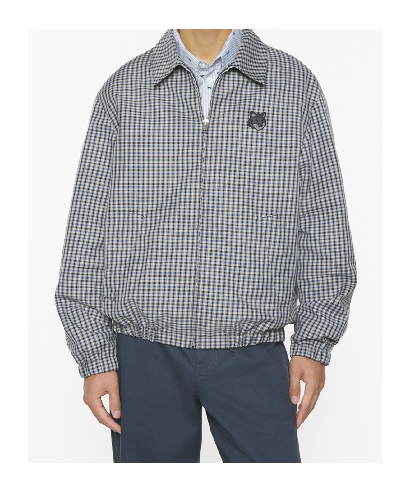 MAISON KITSUNÉ ELASTICATED ZIPPED BLOUSON 