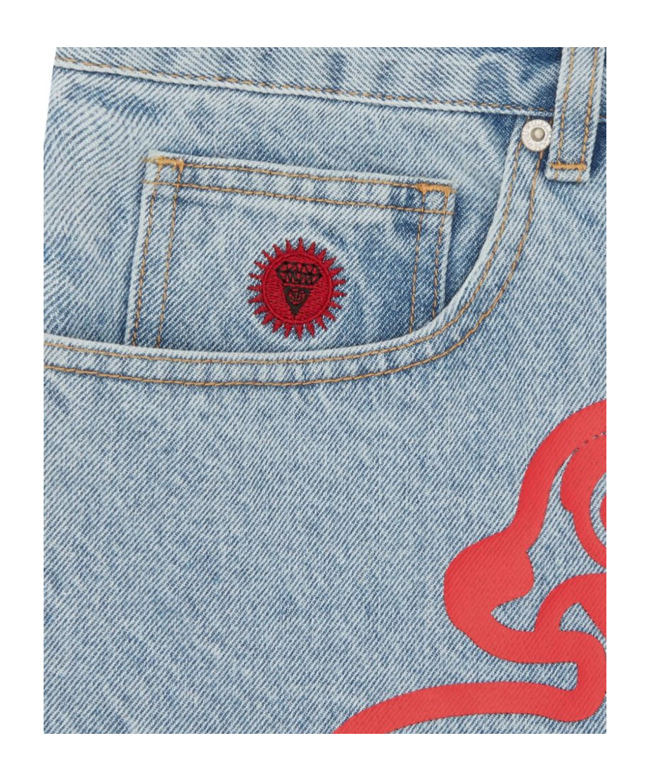 Shop Icecream Running Dog Denim Shorts In Blue