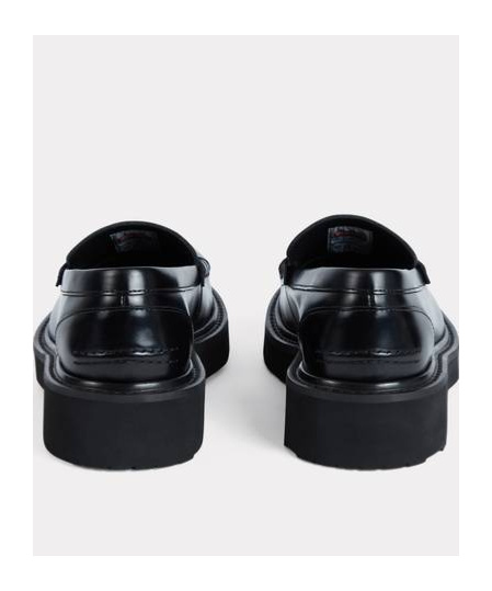 Kenzo Leather Penny Loafers In Black