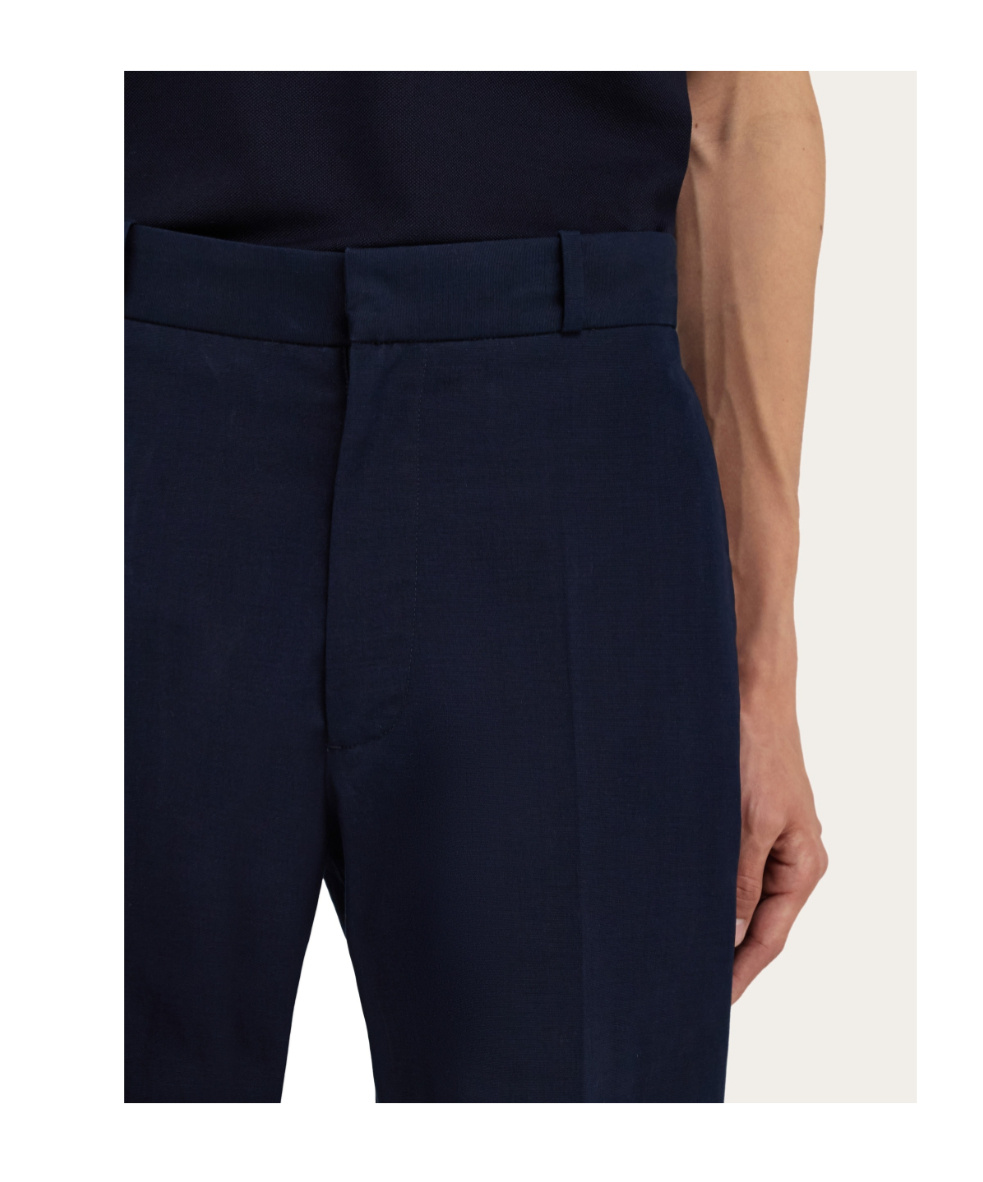 Ferragamo Organic Cotton Trousers In Blue