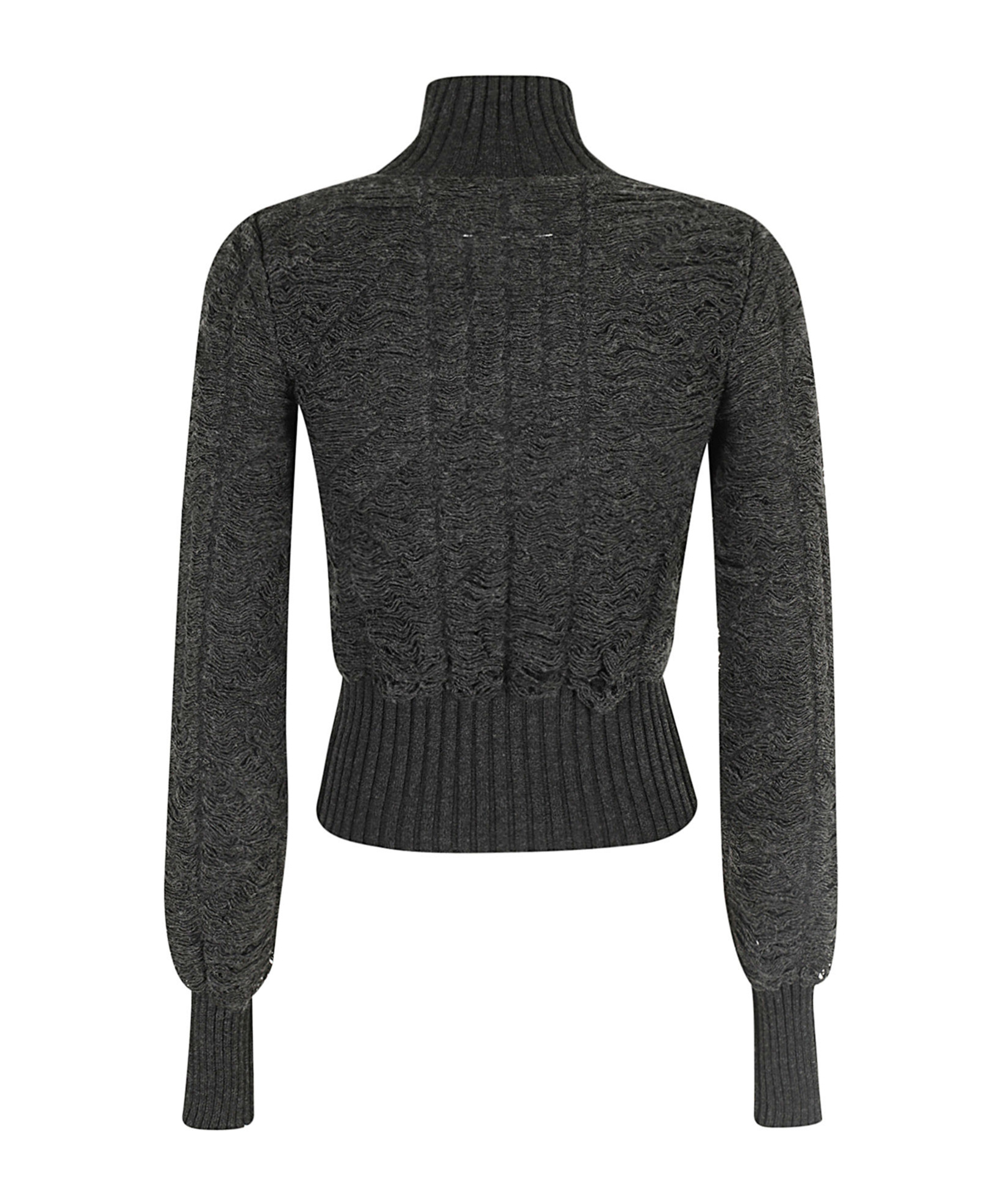 MM6 MAISON MARGIELA HIGH-NECK DISTRESSED JUMPER