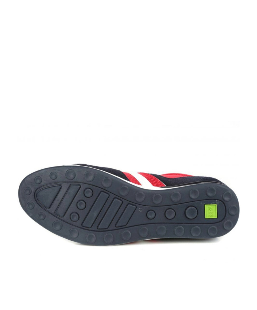 Hugo Boss Round Head Lace Low-cut Skate Shoes In Black