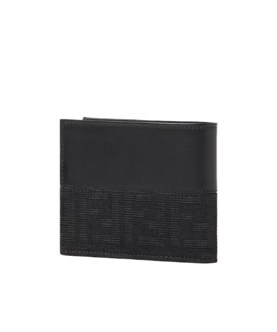Fendi Ff Jacquard Wallet In Black