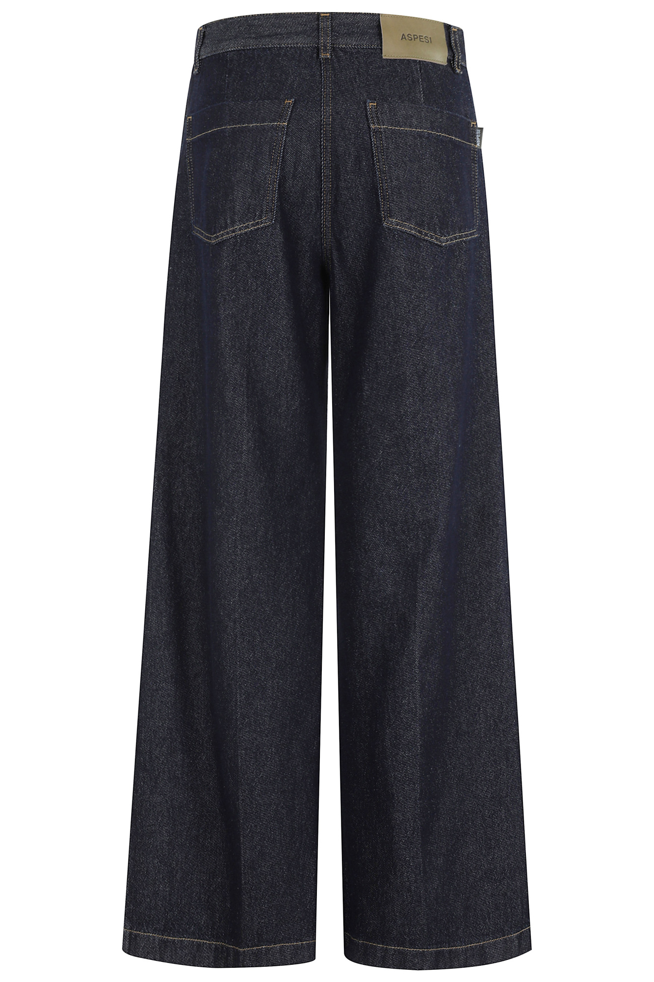 Aspesi High-waisted Wide-leg Jeans With Flared Silhouette In Black