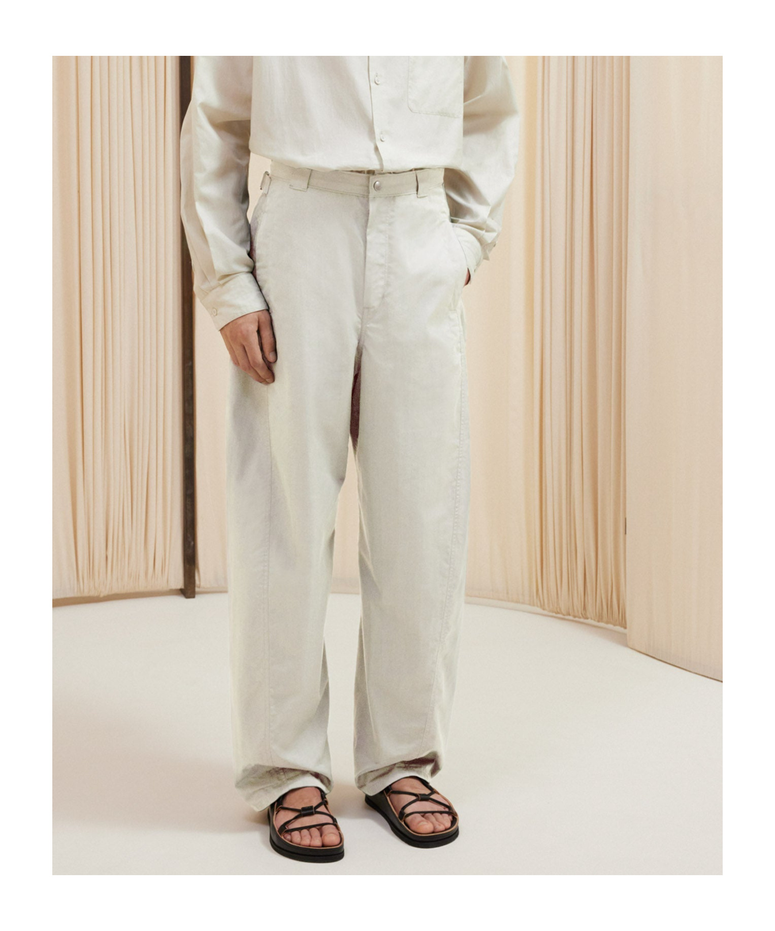 LEMAIRE LEMAIRE STRAIGHT-LEG PANELLED TROUSERS