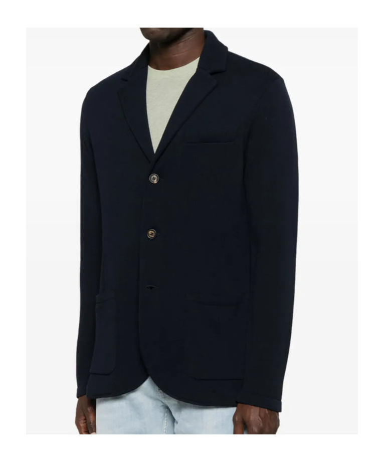 Eleventy Single-breasted Knitted Blazer In Black
