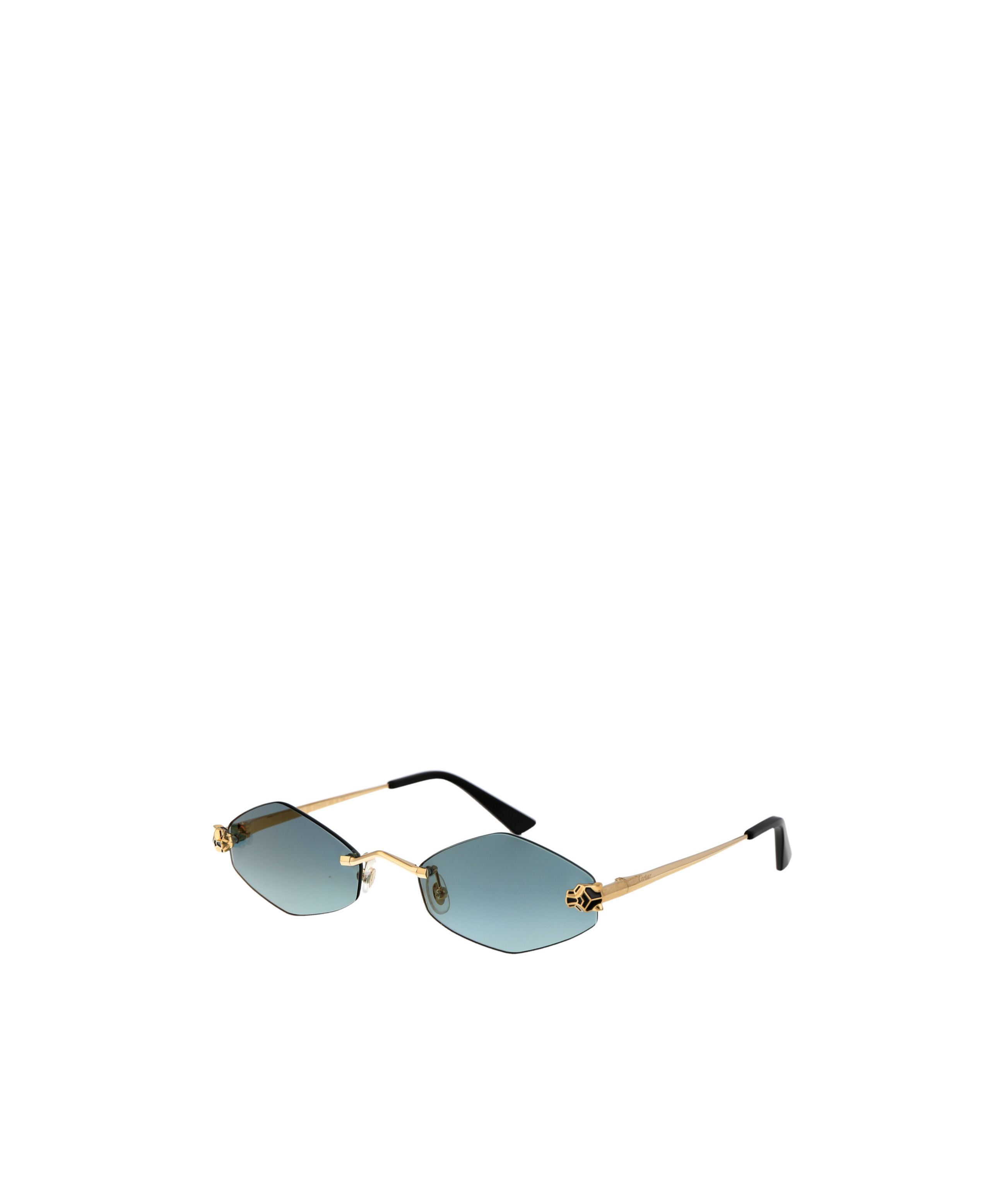 Cartier Geometric Frame Sunglasses In Blue