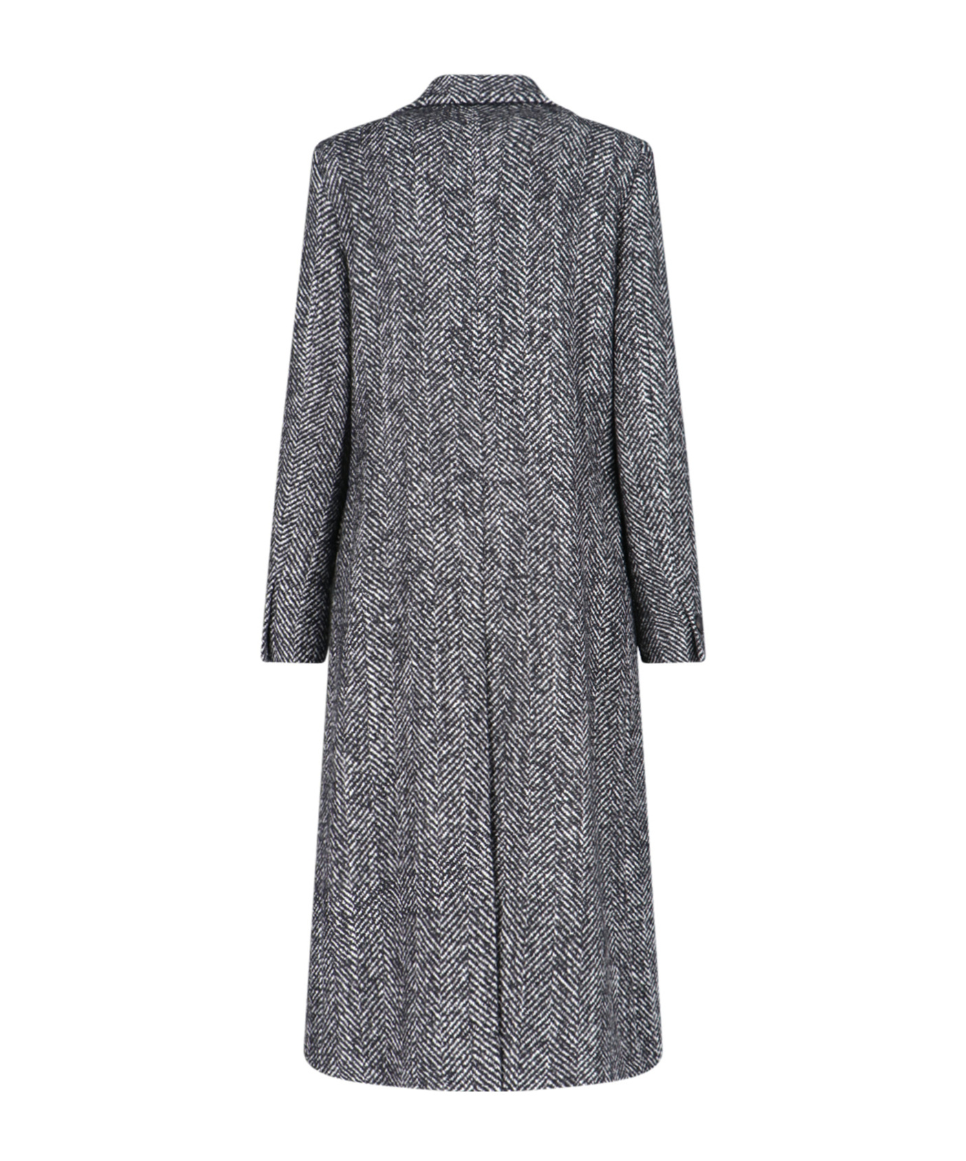 Tagliatore Black Chevron Wool Blend Amanda Coat In Gray