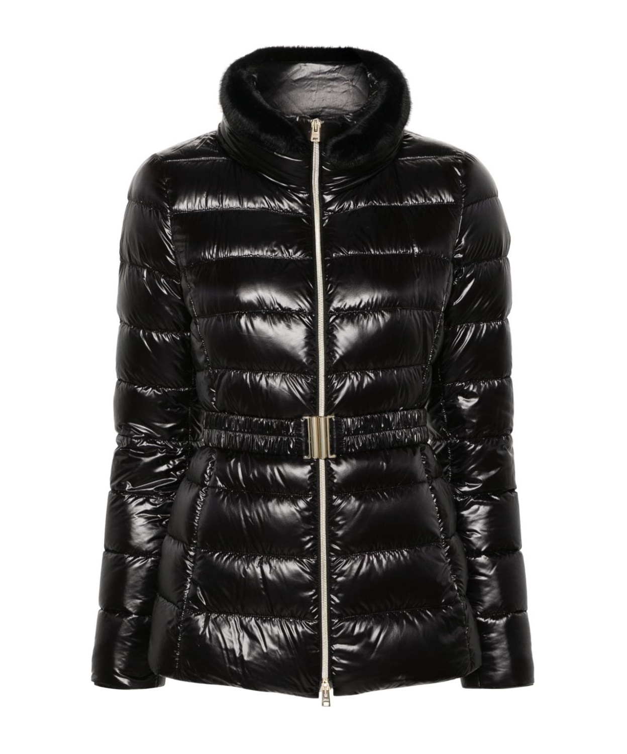 HERNO BELTED HIGH-NECK DOWN JACKET