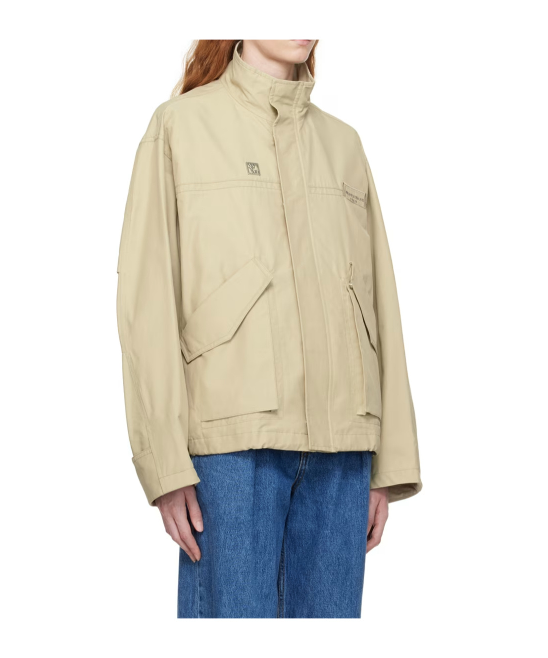 Wooyoungmi Logo-patch Cotton Lightweight Jacket In Neutral