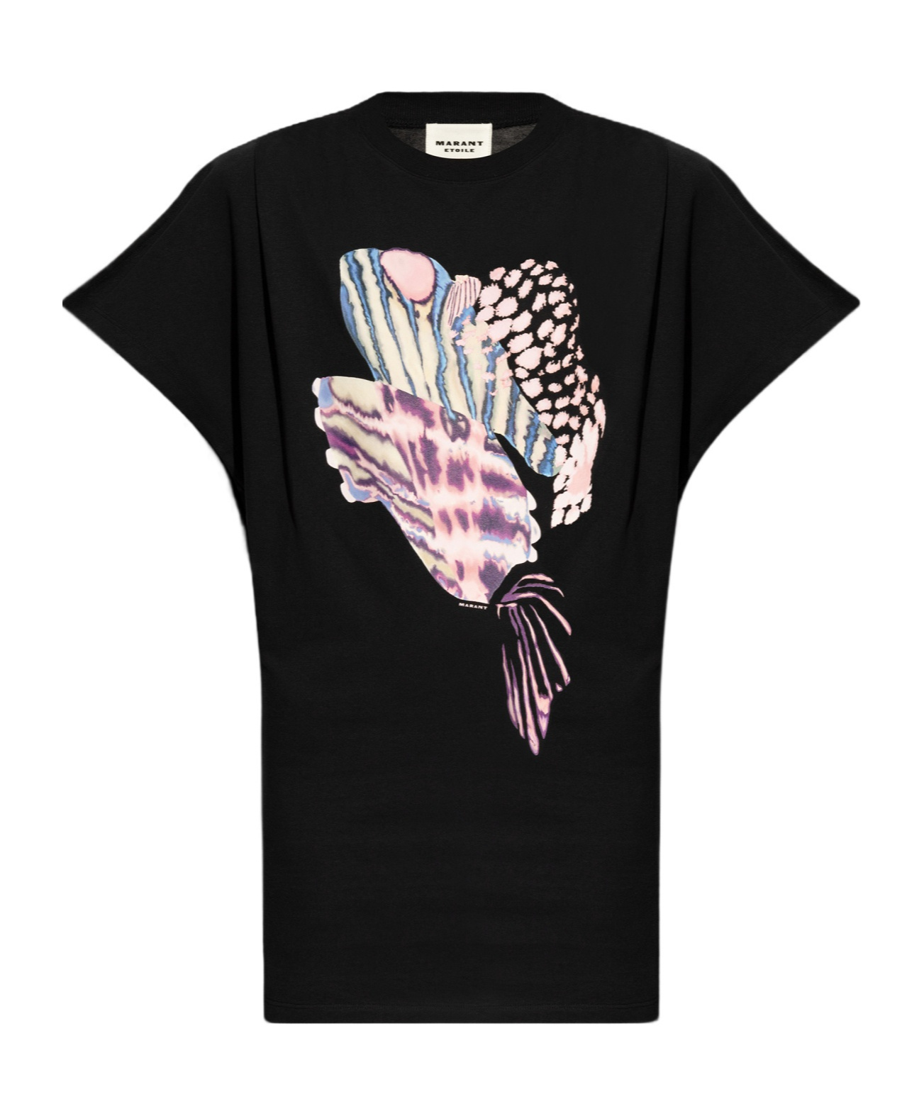 Shop Isabel Marant Étoile Graphic-print Cotton Dress In Black