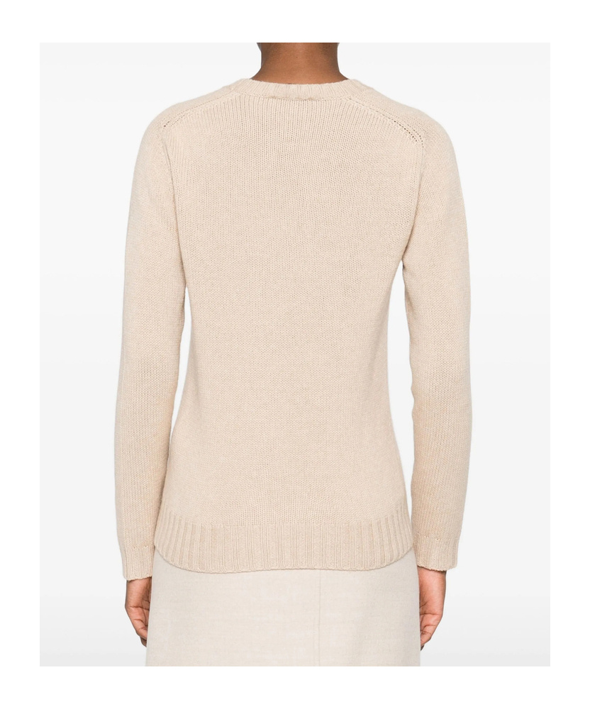 Fabiana Filippi Long-sleeved Crew Neck Pullover In Brown