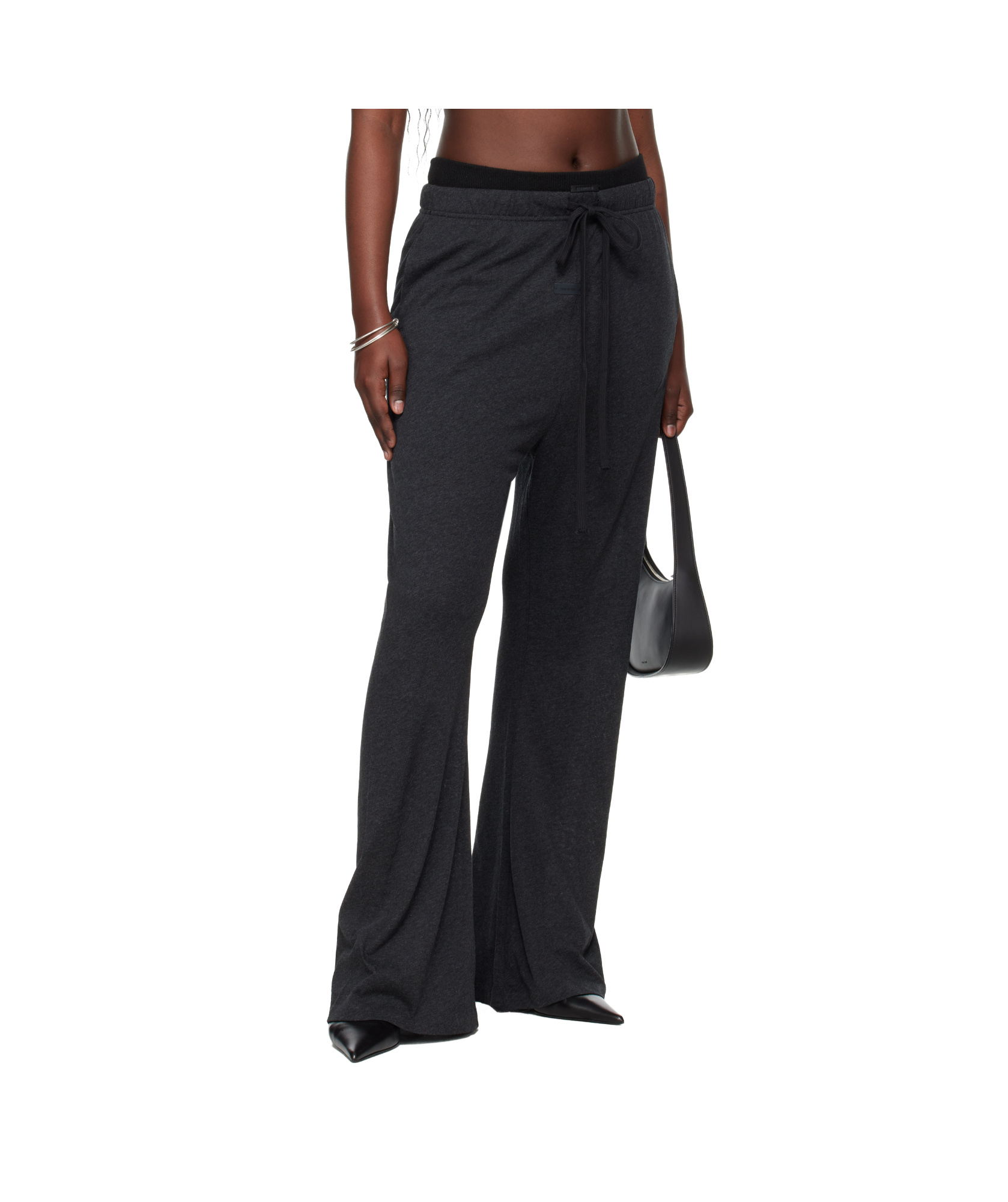 Essentials Holiday Jersey Flare Lounge Pants In Black