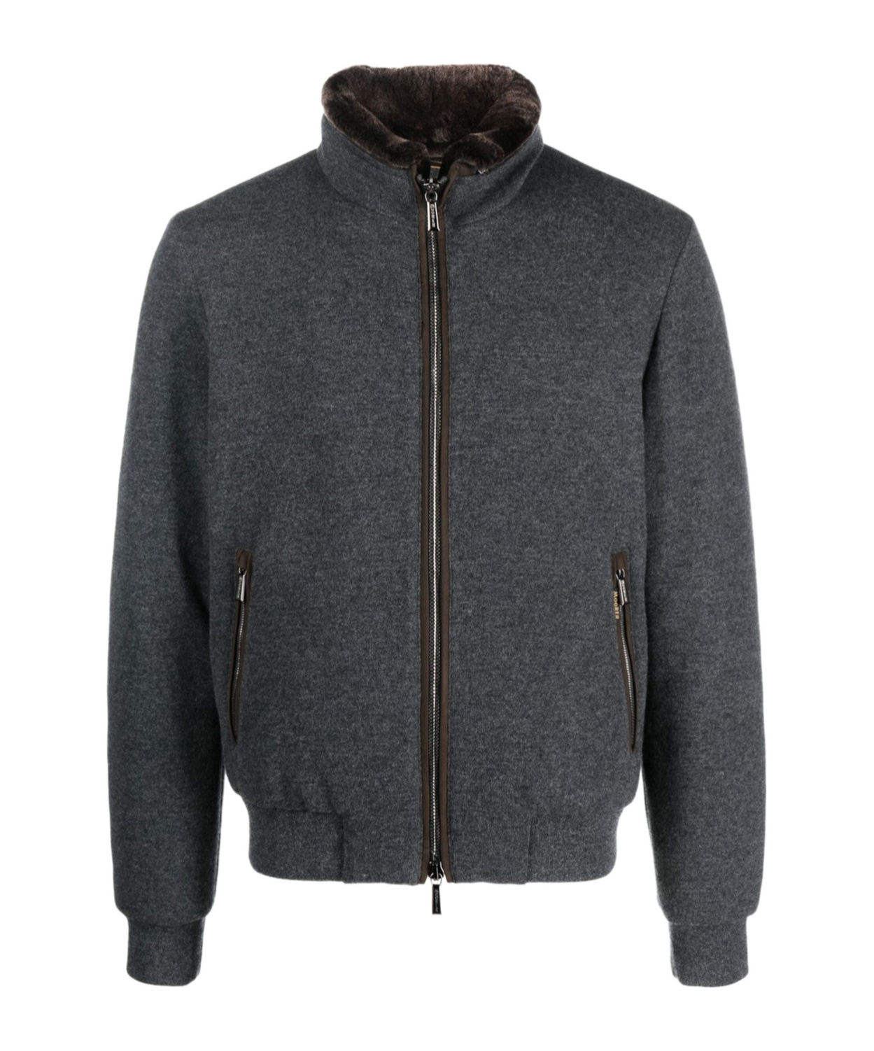 Moorer Two-way Zipper Casual Jacket In Gray