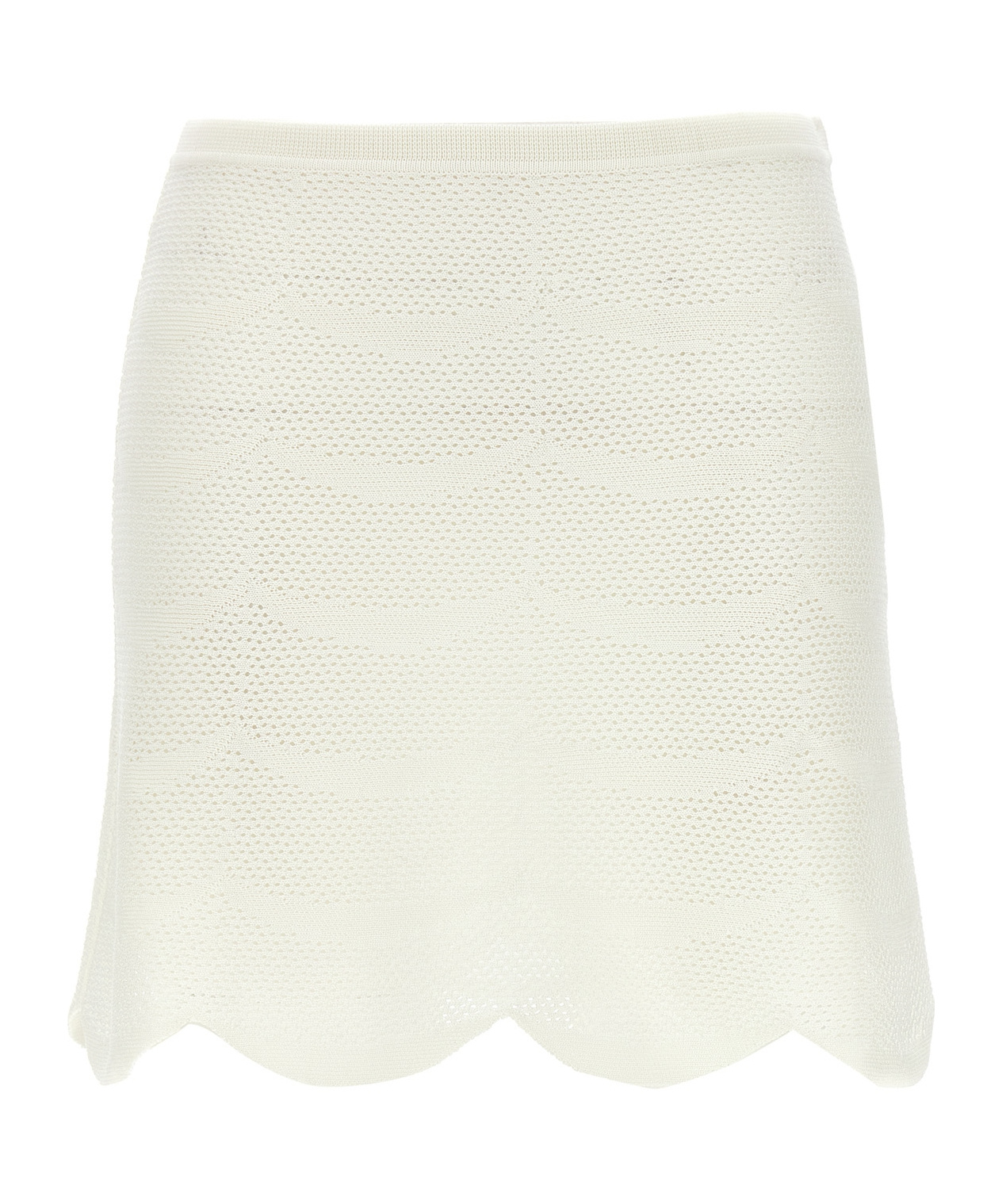 Tom Ford Crochet Mini Skirt With Elastic Waistband In White
