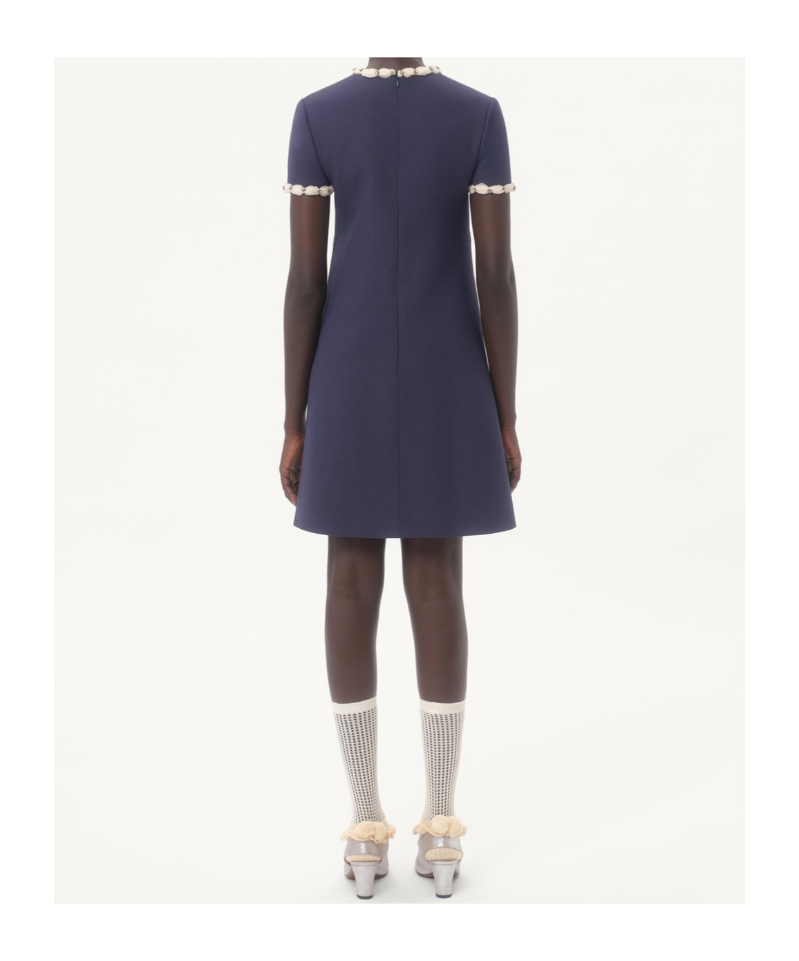Valentino Knee Length Dress Short Sleeves In Blue