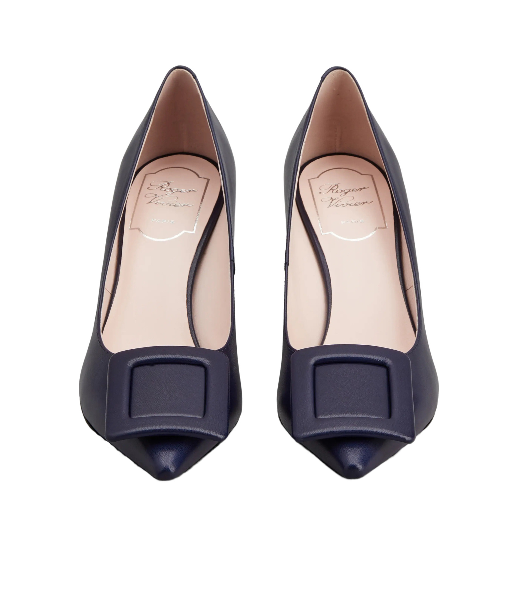 Roger Vivier Viv In The City Leather Buckle Pumps In Black