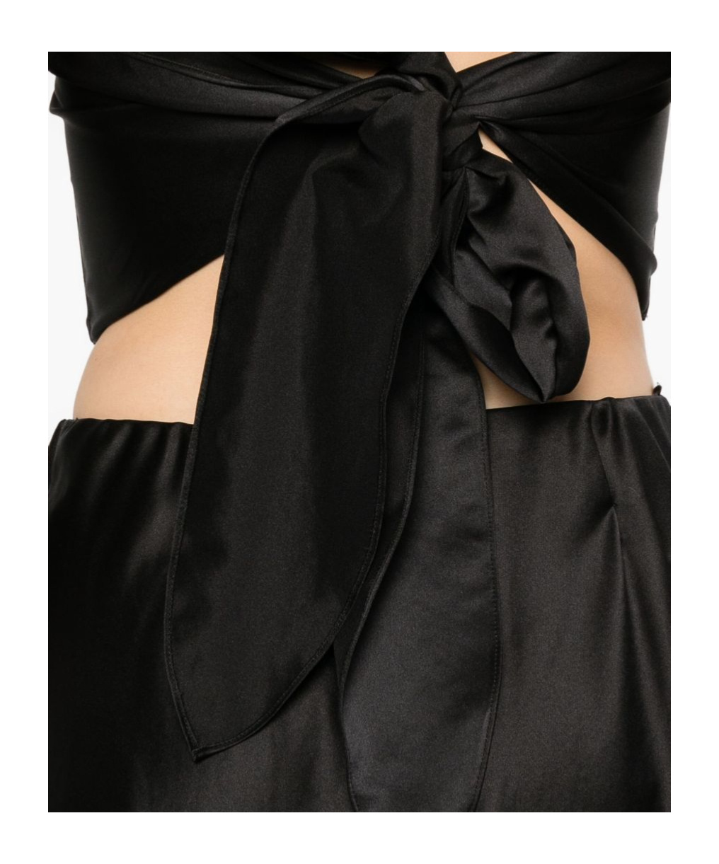 Forte Forte Tie-fastening Bandeau Top In Black