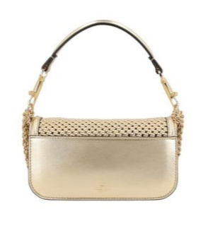 VALENTINO GARAVANI VALENTINO GARAVANI VALENTINO GARAVANI LOCÒ SMALL SHOULDER BAG IN METALLIC WOVEN LEATHER